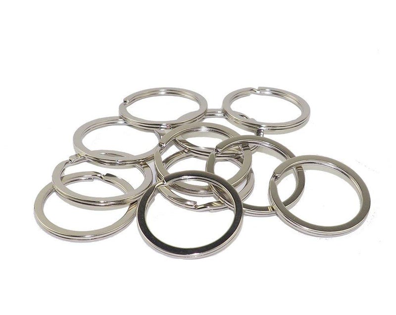 Auerllcy Key Ring - 100PCS, 32mm Nickel Plated Square Edged Split Key Chain Rings for Car Home Keys Organization, Arts & Crafts, Lanyards (100) - Image 4